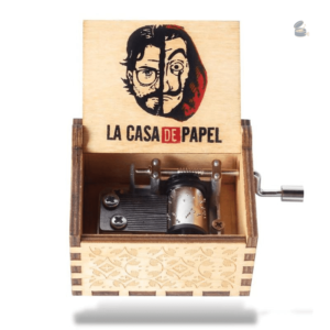 Boîte à musique manivelle Bella Ciao en bois