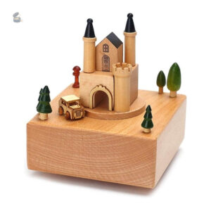 Boîte à musique en bois Château pour enfants
