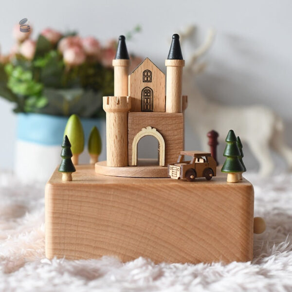Château musical en bois, parfaite pour les cadeaux