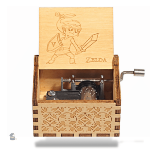 Boîte à musique Zelda en bois, design classique et nostalgique