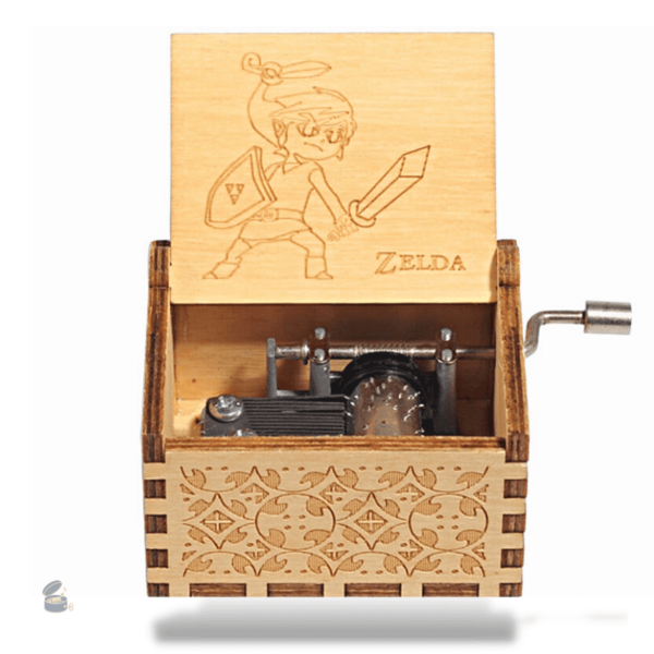 Boîte à musique Zelda en bois, design classique et nostalgique