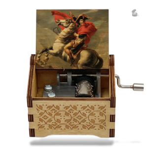 Boîte à musique artisanale avec manivelle