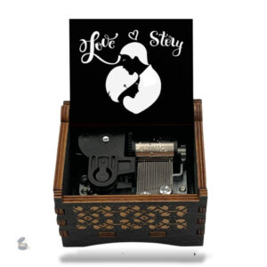 Boîte à musique manivelle Love Story