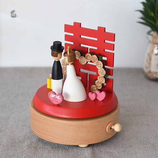 Boîte à musique en bois pour célébration de mariage