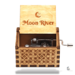 Boîte à musique manivelle Moon River, design classique et mélodieux