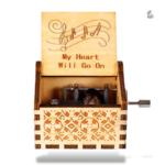 Boîte à musique manivelle "My Heart Will Go On" en bois