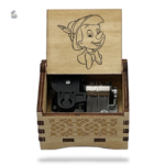 Jouet musical Pinocchio en bois avec manivelle