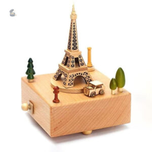 Boîte à musique en bois Tour Eiffel