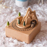 Boîte à musique train en bois, cadeau idéal pour enfants