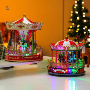 Carrousel musical avec motifs festifs et couleurs vives